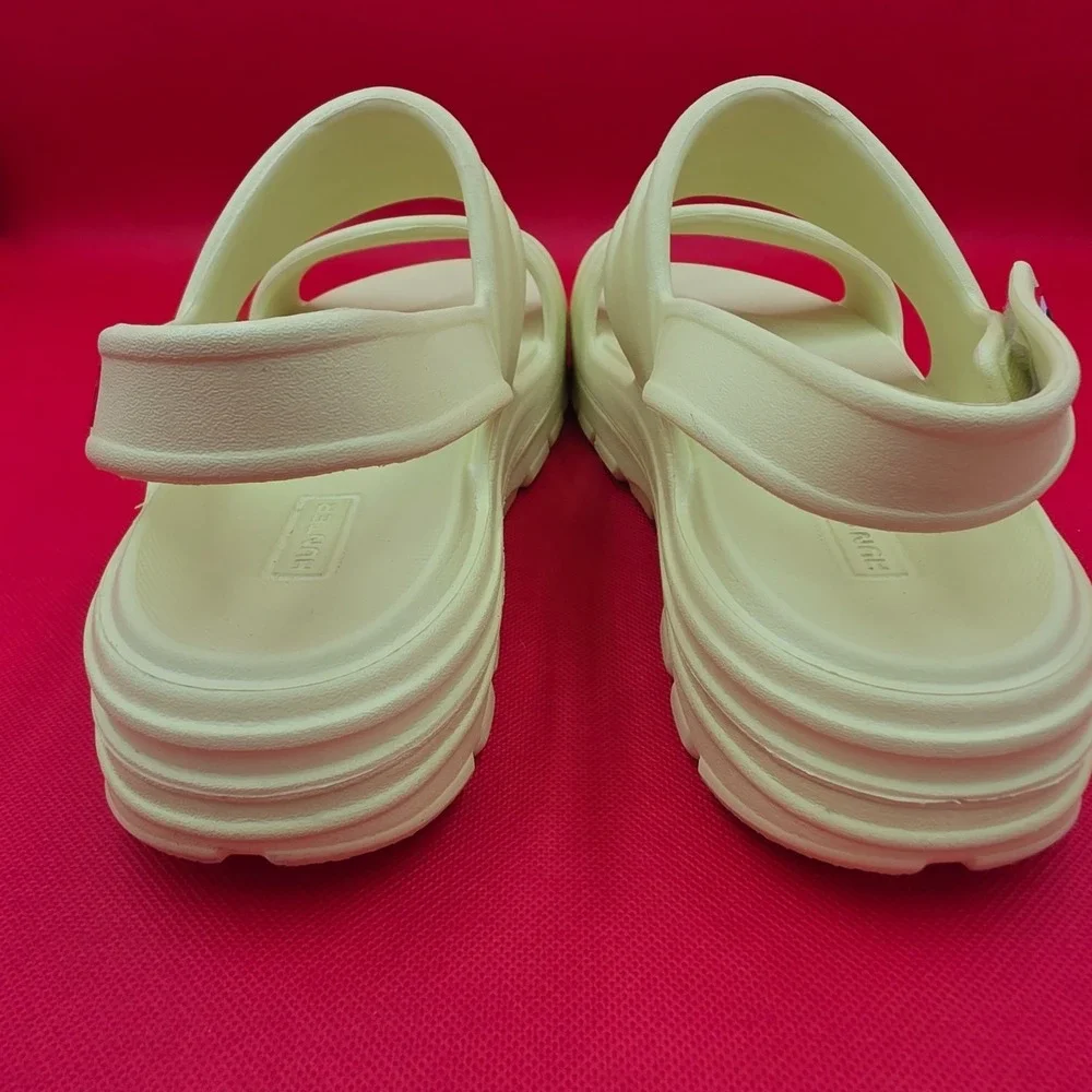 Women's HUNTER Bloom Algae Foam Adjustable Strap Sandals Safety Yellow Size 10